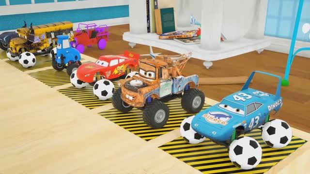 Изучаем геометрические фигуры машинок Маккуин, Монстр-трак, Спек-Мак-трак, Парковочный автомобиль