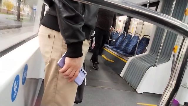 Поездка На Трамвае 49 На Витязе-М 31215 НагатиноДаниловская мануфактура Москва 24.10.2023