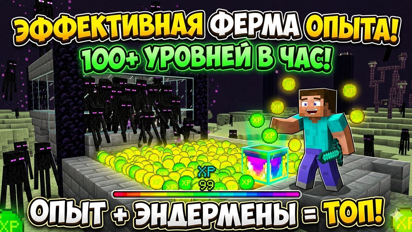 Самая эффективная ферма опыта в Майнкрафт!