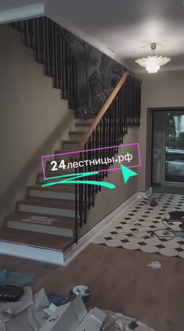 Обшили бетонную лестницу ДУБОМ