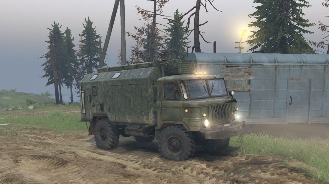 Spintires. Начал исследовать карту на Шишиге