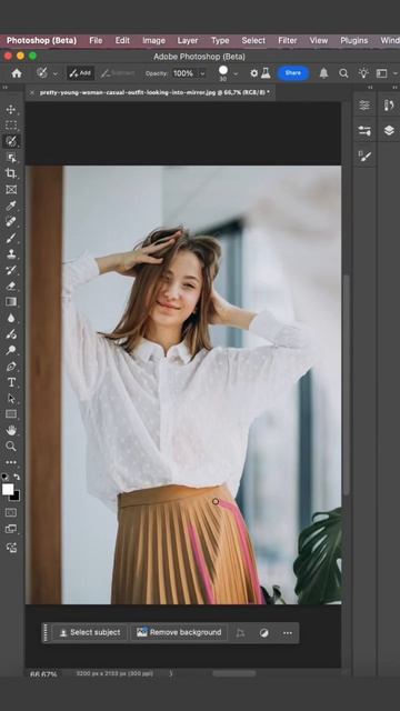 Как убрать складку на платье #Ретушь