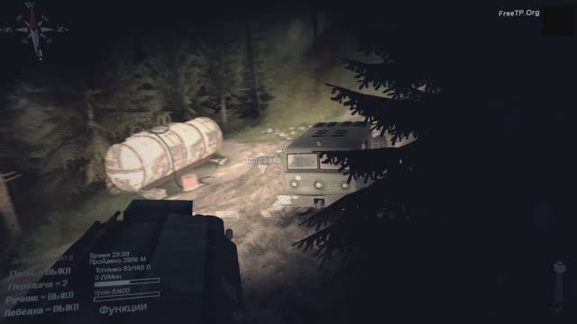 Spintires. Ночные приключения.