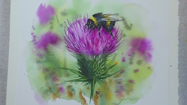 Как нарисовать шмеля акварелью — свободно и аккуратно