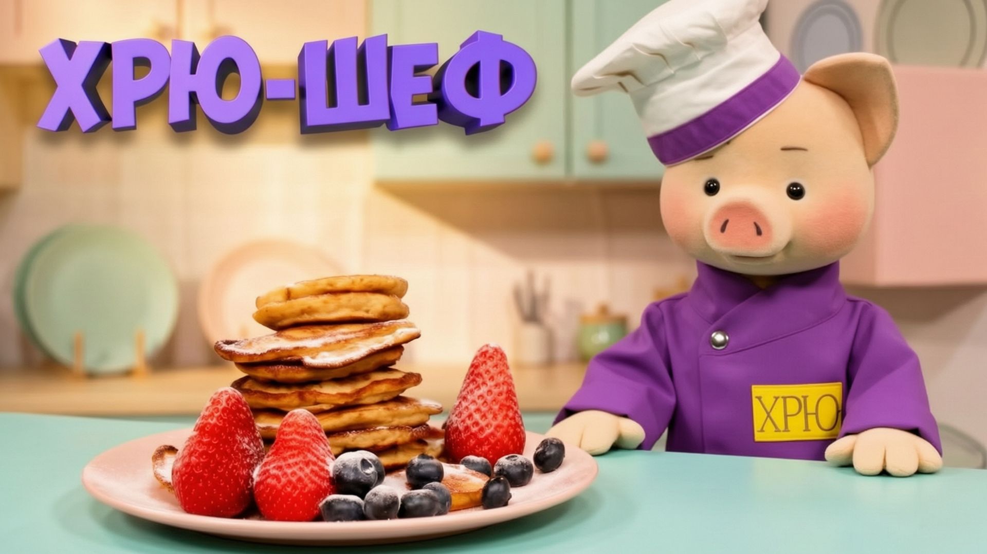 Хрю-шеф: Грушевые оладьи — вкусный рецепт ✨ Шоу для детей С добрым утром, малыши! (2023) №36221