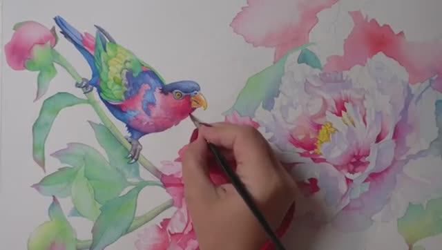 АКВАРЕЛЬНАЯ ПТИЦА. Мастер-класс по рисованию