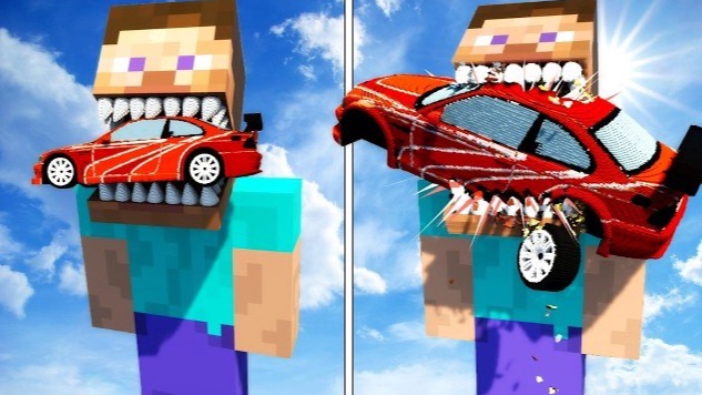 СТИВ ПРОТИВ ТАЧЕК! ТИРДАУН МАЙНКРАФТ РАЗРУШЕНИЯ.