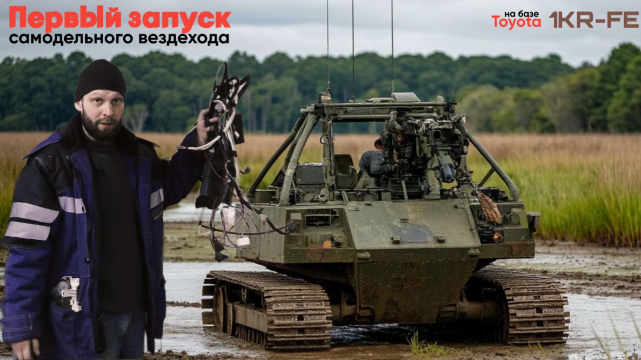 Самодельный вездеход - первый запуск