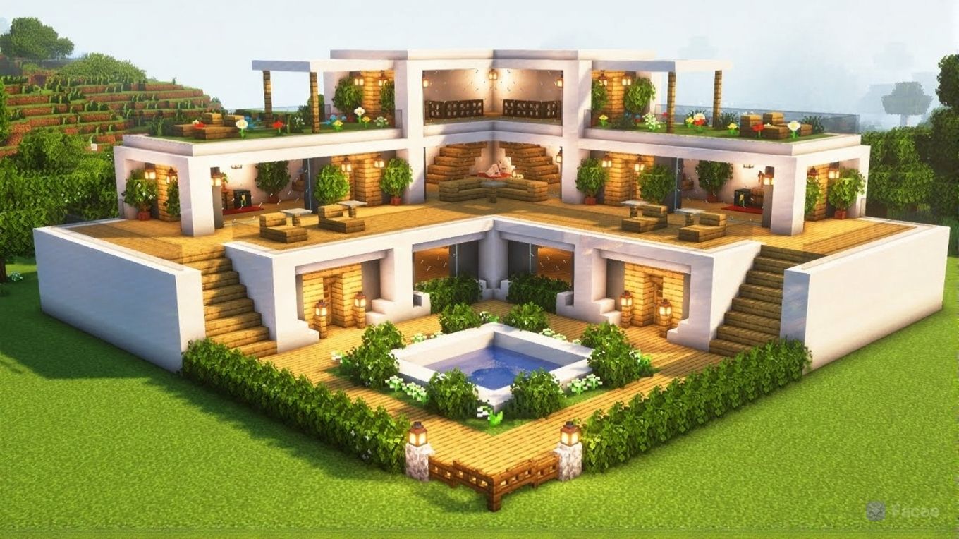 МАЙНКРАФТ Как построить идеальный современный дом - Майнкрафт гайд туториал новые видео