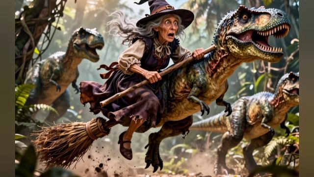 Бабка яга попала в мир денозавров