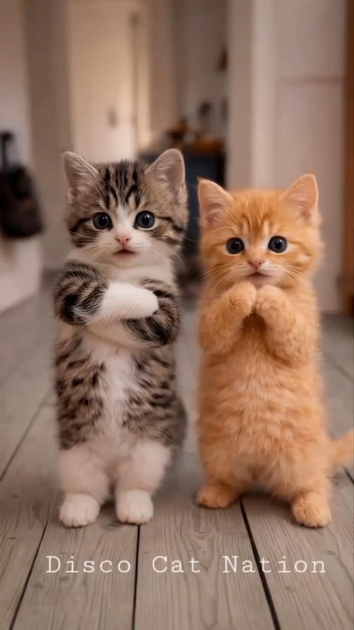 🐾 Нейровидео: «Котята в паре танцуют зажигательный танец»