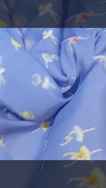 Вискозный креп балерины на голубом ИТАЛИЯ