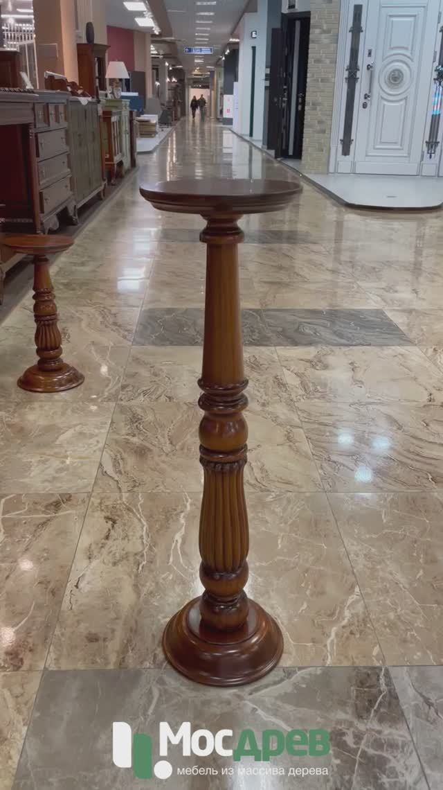 Подставка для цветов круглая 80 см МИГ583 из красного дерева от фабрики Satin Furniture (Индонезия)