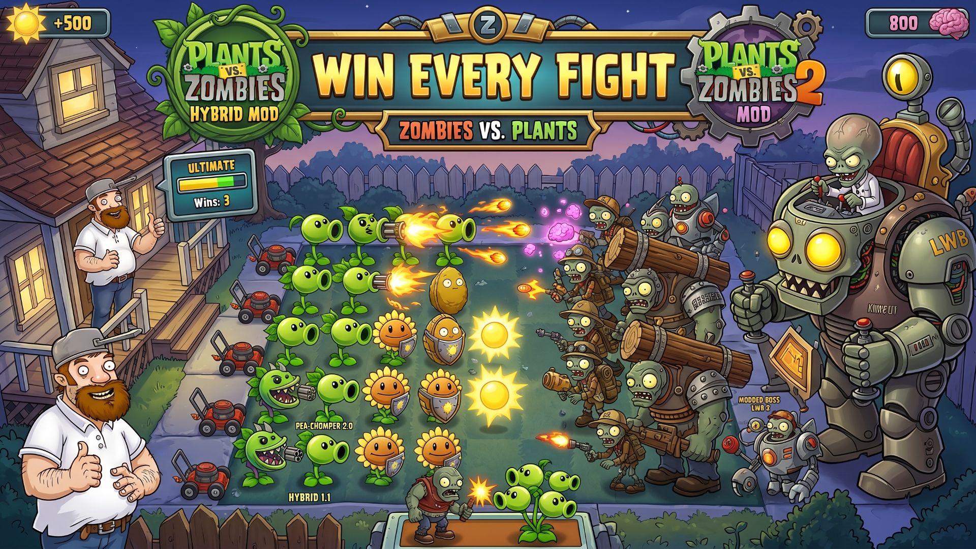 Plants Vs Zombies ПвЗ Растения против Зомби PvZ Выигрываем каждый бой!