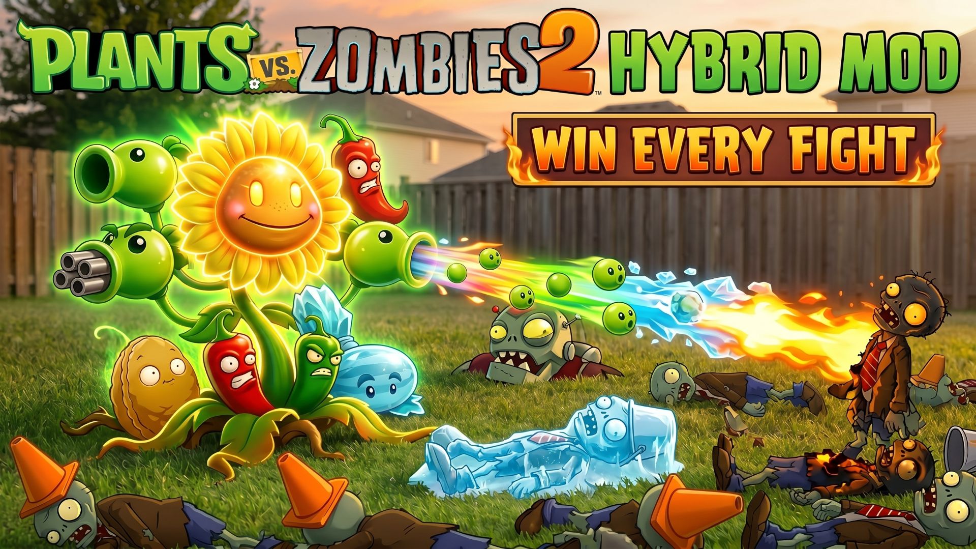 РАСТЕНИЯ ПРОТИВ ЗОМБИ Plants VS Zombies-2 Grafted Mod Pvz ПВЗ МОД Fusion Hybrid