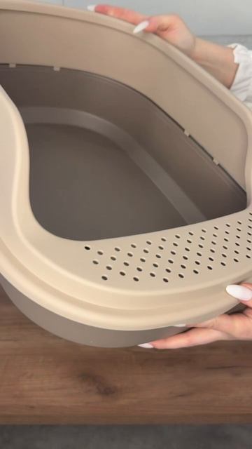 Лоток №4 для кошек с высоким бортом и совком RICH BREED капучино