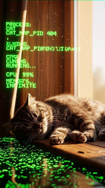 Кот как невидимый процесс, который всё ещё работает #cat #прикольныекоты #funnycats #веселыекоты