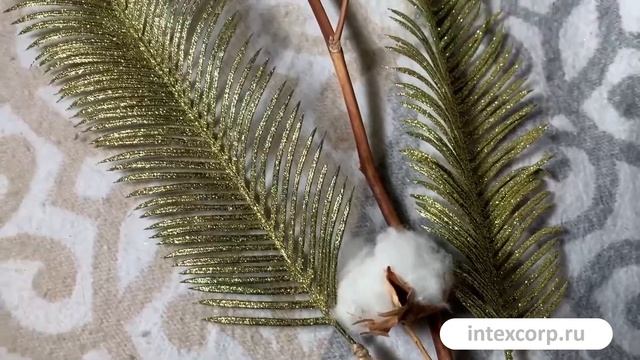 Декоративная ветка РОСКОШНОЕ ПЕРО, серебряная, 42 см,TR-75755, TR-75765, TR-75770, TR-75780