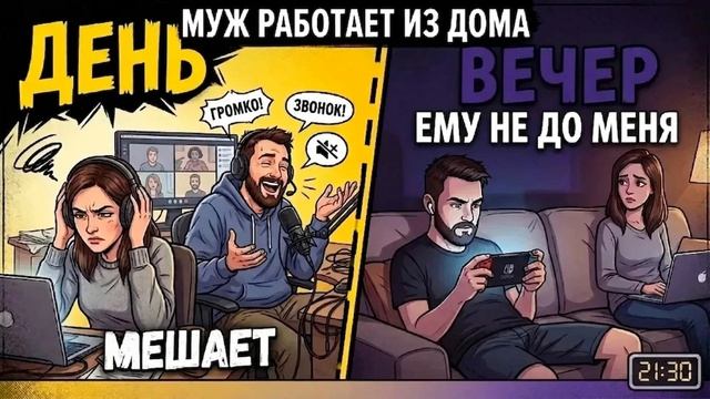 Истории из Жизни - Муж работает из дома и мешает работать мне