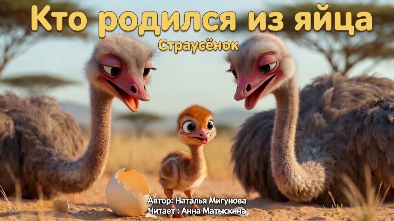 Кто родился из яйца(Страусёнок)