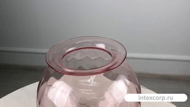 Декоративная ваза РОУЛИ, стекло, розовый, 19 см, 107535-50