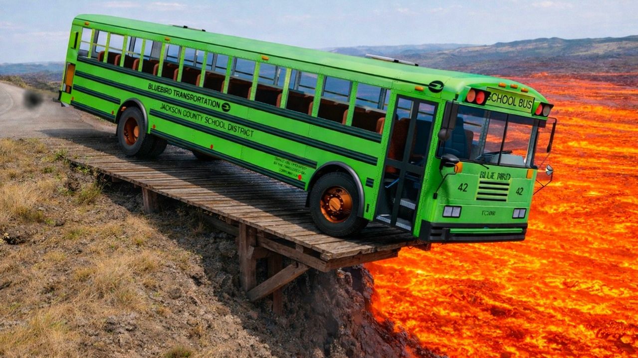 АВТОМОБИЛИ ПРОТИВ ПОДВЕСНОГО МОСТА - Соревнование по вождению заканчивается разрушением! Мультики