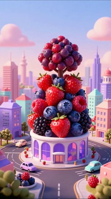 Волшебство ягодного города: невероятный фруктовый дизайн #ягоды #дизайн #анимация