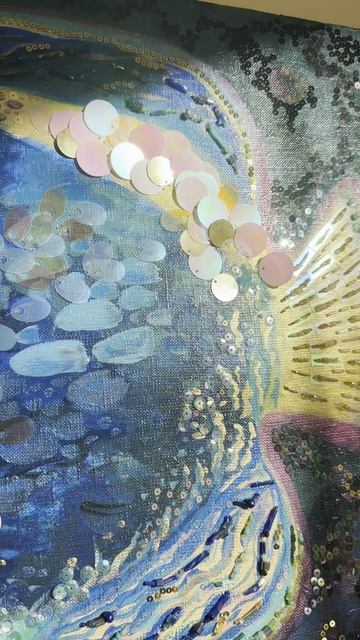 У меня новая картина-вышивка «Рыба света». Доступна к покупке!