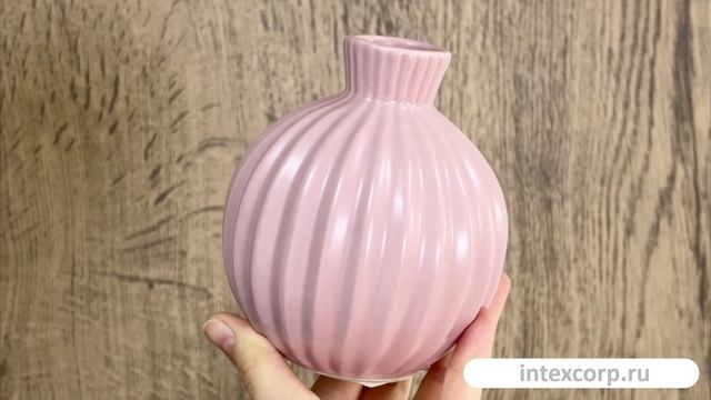 Декоративная ваза ФИОНА малая, керамика, розовая, 12 см, 252731680-2