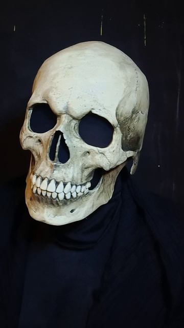 Маска - Шлем Череп с подвижной челюстью/Бельма/Увеличенный 60-62 см