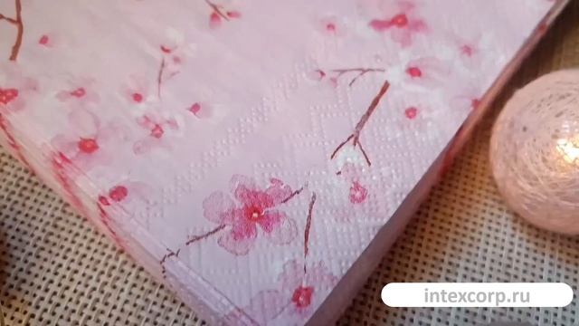 Бумажные салфетки ВЕСЕННИЙ ЦВЕТ, розовый фон, мелкий рисунок, 17х17 см, 20 шт., 2006874-3