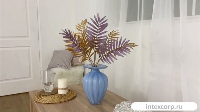 Декоративная ваза ЛЕТТИ, стекло, голубая, 25 см, 1100452A883.