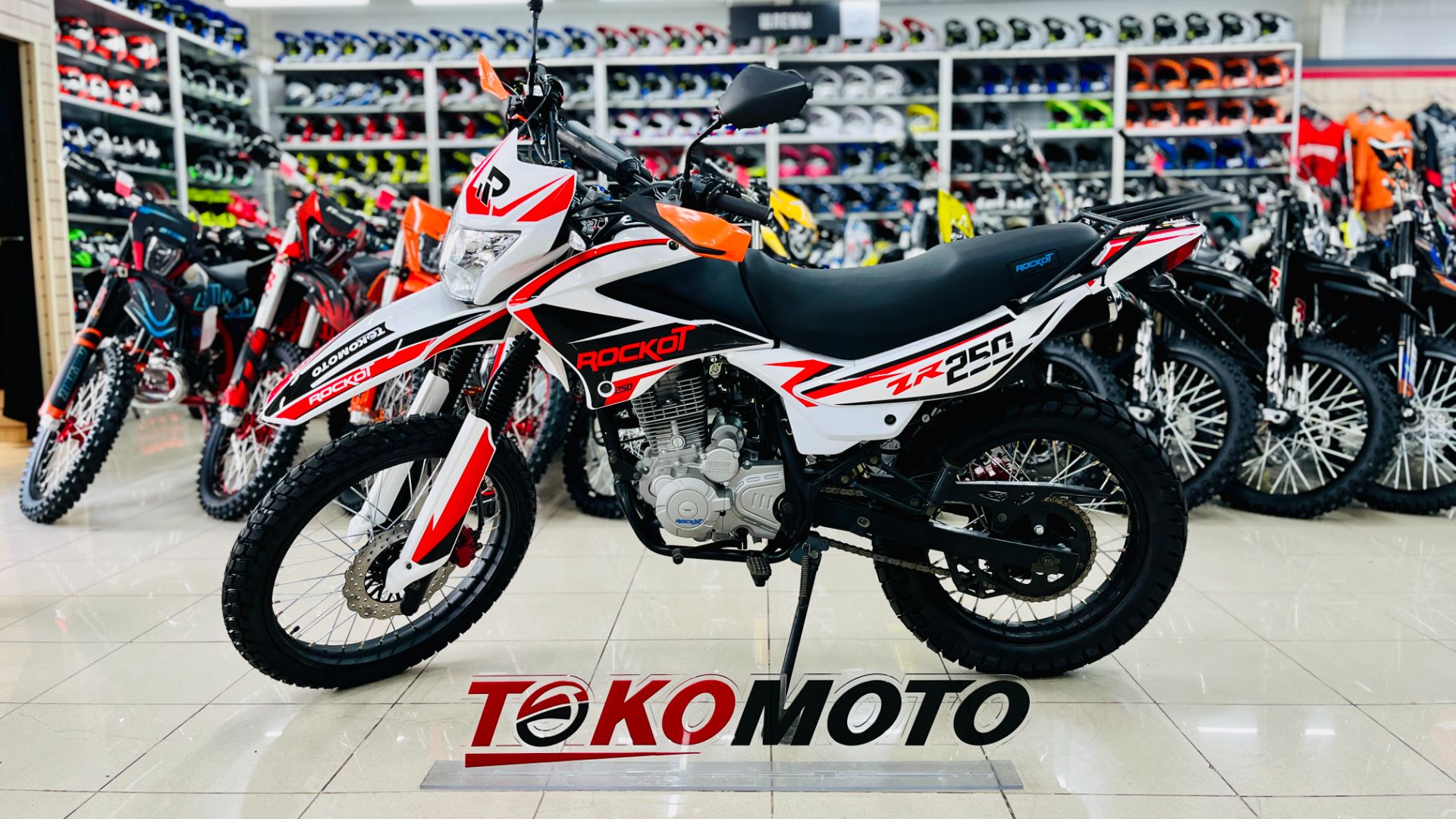 Мотоцикл эндуро ROCKOT ZR250 (белый-красный, 21-18, ЭПТС)