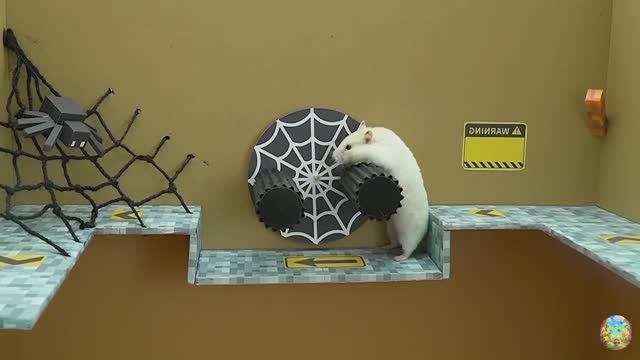 Хомячок убегает из ловушки голодных акул в водном лабиринте! часть 8