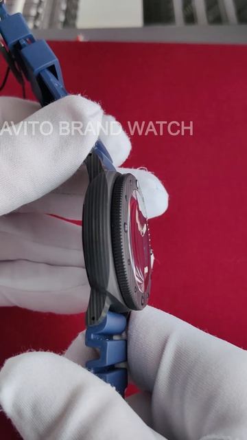 Часы Panerai submersible из карбона. Синий циферблат и ремешок