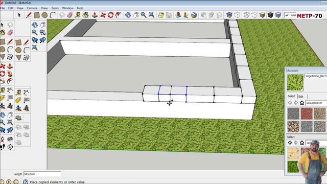В программе SketchUp рисуем до 6 на 6 метров. Из газоблока. Подробно расскажу как. 1 часть