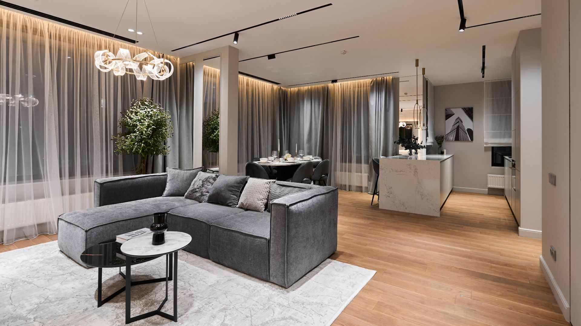 Евро-4к квартира с дизайнерским ремонтом в ЖК Headliner, ЦАО, Москва.