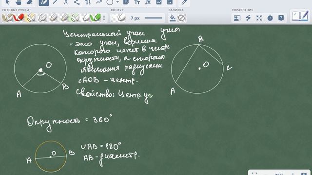 вписанные и центральные углы