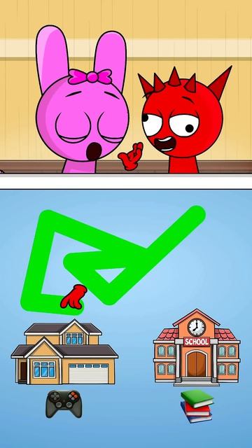 Home or School 😡🙂 What Will Raddy Choose #sprunki #animation #meme #funny