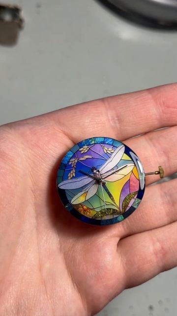 Вечный циферблат часы Ракета-Jaquet Droz стрекоза эмаль