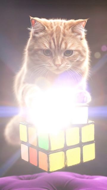 Кот в кубе Рубика #cat #прикольныекоты #funnycats #веселыекоты #видосыоткота #видосыоткота #cute