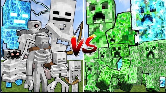 ВСЕ СКЕЛЕТЫ ПРОТИВ ВСЕХ КРИПЕРОВ В МАЙНКРАФТЕ!! MINECRAFT