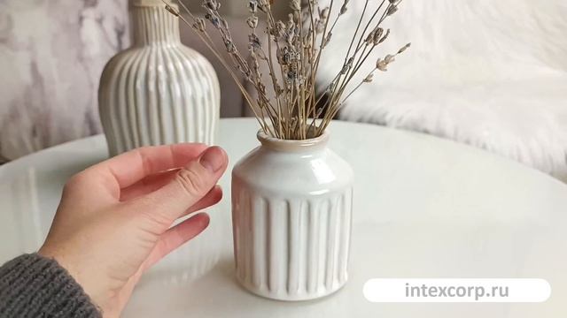 Декоративная ваза ЛОРИН, керамика, белый, 10 см, APF476100-2