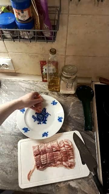 Как нарезать бекон? вкусная закуска