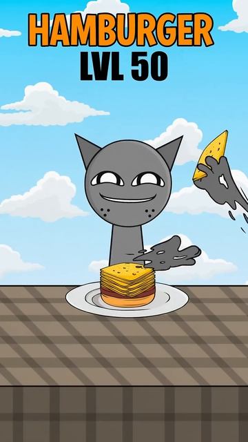 Hamburger Showdown 🍔 Level 1 vs 50 #animation #shorts