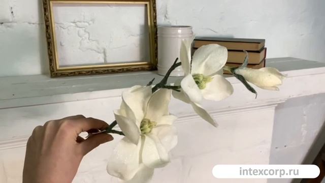 Декоративная ветка МАГНОЛИЯ БЬЯНКА, 72 см, AL73305