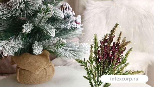 Декоративная ветка ЭРИКА БУРГУНДИ, 17 см, D726-E