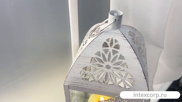 Винтажные подсвечники-фонари ПЬЕРРЕ, металл, белый антик, 22-35 см, 2 шт., 1014700