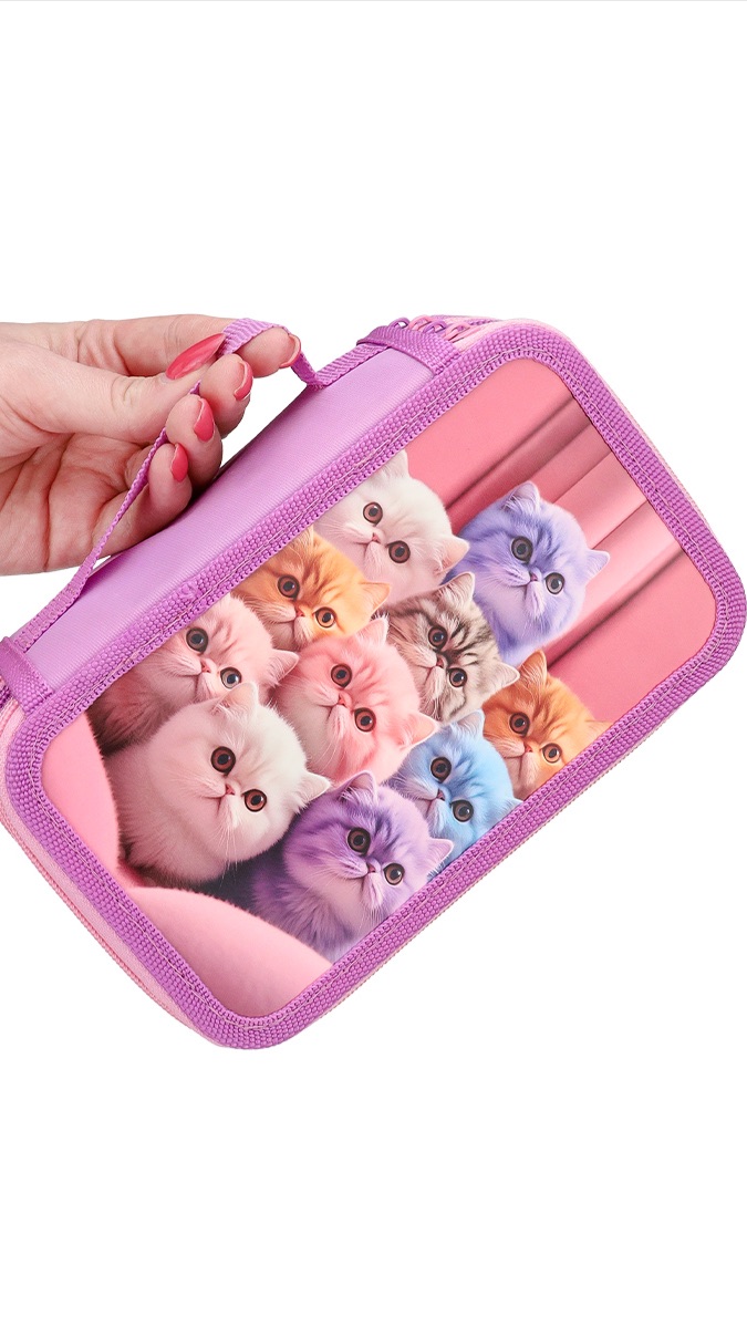 Пенал 4 отделения, котики (PL-258_3 )-min