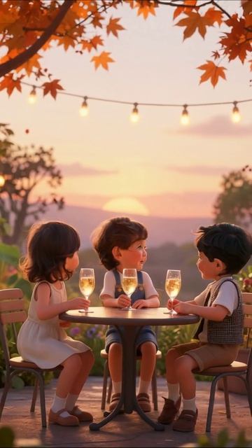 Встреча друзей под закатом #друзья #осень #радость